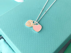 DOUBLE HEART PEDANT SILVER NECKLACE