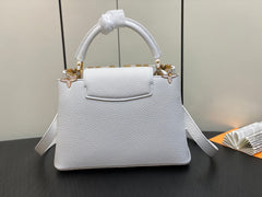 CAPUCINES BB 27 WHITE TAURILLON GOLD HARDWARE