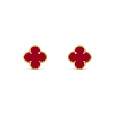 CLOVER MEDIUM CARNELIAN PINK GODL EARRINGS