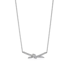 KNOT PENDANT SILVER DIAMOND NECKLACE
