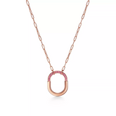 LOCK MEDIUM PENDANT PINK DIAMOND PINK GOLD NECKLACE
