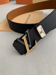 LV 25S BELT 38 MM IN BLACK CALFSKIN 593212