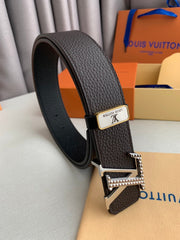 LV 25S BELT 38 MM IN DARK BROWN CALFSKIN 593213
