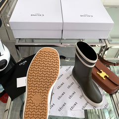 RAIN BOOTS IN KHAKI GREEN MIX WHITE RUBBER