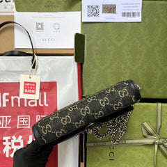 DYONYSUS SHOULDER BAG 20 IN BLACK YELLOW DENIM AND BLACK CALFSKIN TRIM SILVER HARDWARE