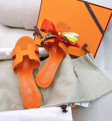 0asis Sandal Epsom Calfskin Orange