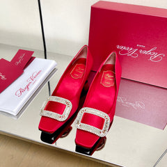 BELLE VIVIER PUMPS IN RED SILK