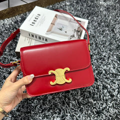 TRIOMPHE TEEN 18 CHERRY RED COWHIDE LEATHER