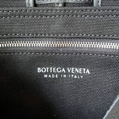 SMALL CASSETTE 23 IN BLACK CANVAS AND CALFSKIN TRIM