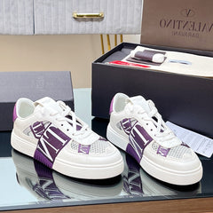 VALENTINO 25S GARAVANI VL7N SNEAKERS IN WHITE MIX PURPLE LAMBSKIN