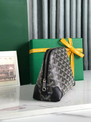 VENDÔME COSMETIC POUCH 17 IN BLACK GOYARDINE CANVAS AND CALFSKIN TRIM