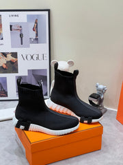 H FUN CLASSIC SNEAKER STYLISH BLACK FABRIC