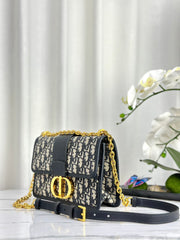 MONTAIGNE 25 BAG IN BLUE OBLIQUE JACQUARD