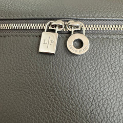 EXTRA POCKET BACKPACK L23.5 IN BLACK CALFSKIN WITH SILVER HARDWARE