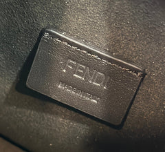 FENDI MEDIUM 27 BAG IN TRUE BLUE MONOGRAM DENIM GOLD HARDWARE