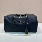 TRAVEL BAG 40 IN BLACK WATERPROOF FABRIC GOLD PADLOCK