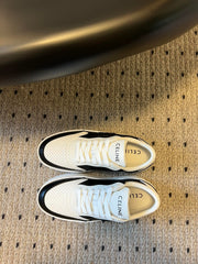 BLOCK SNEAKER WITH TRIOMPHE IN WHITE MIX BLACK CALFSKIN