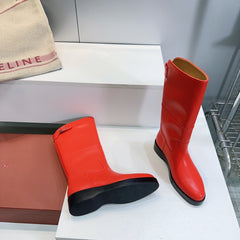 LP 25S LUPO BOOT IN VERMILION CALFSKIN