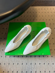 BOTTEGA VENETA 26S HIGH HEELS 40 MM IN WHITE CALFSKIN