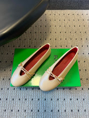 BOTTEGA VENETA 26S ESPADRILLE BALLET FLATS IN BEIGE LAMBSKIN