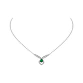 JOSEPHINE MALACHITE SILVER DIAMOND NECKLACE