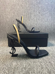 OPAQUE HIGH HEELS IN BLACK CALFSKIN