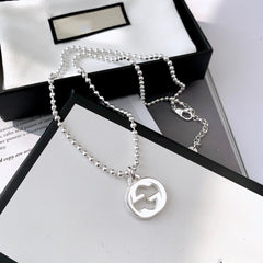 INTERLOCKING NECKLACE G PENDANT STERLING SILVER