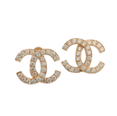 CC LOGO EARRINGS MEDIUM PINK GOLD DIAMOND