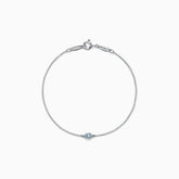 DIAMOND STERLING SILVER AQUAMARINE BUBBLE BRACELET
