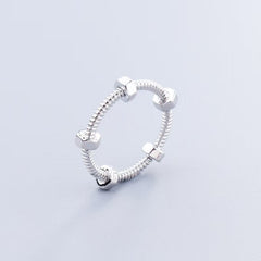 NUTS AND BOLTS PINK GOLD RING