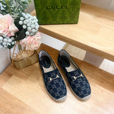 WOMEN'S ESPADRILLE WITH HORSEBIT IN NAVY BLUE DENIM