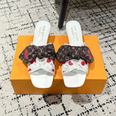 LV CHERRY HIGH HEELS 25S IN WHITE CALFSKIN WITH BOW STYLE 9