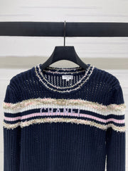 CHANEL 25S LONG SLEEVE OPEN-KNIT SWEATER STYLE 162