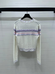 CHANEL 25S LONG SLEEVE OPEN-KNIT SWEATER STYLE 161