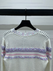 CHANEL 25S LONG SLEEVE OPEN-KNIT SWEATER STYLE 161