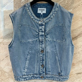 CHANEL 25S SLEEVELESS DENIM VEST 391