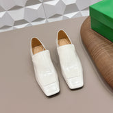 BOTTEGA VENETA 26S VENTURA LOAFERS 40 MM WHITE GLOSSY CALFSKIN