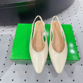 BOTTEGA VENETA 26S SLINGBACK FLATS IN LIGHT BEIGE CALFSKIN