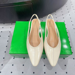 BOTTEGA VENETA 26S SLINGBACK FLATS IN LIGHT BEIGE CALFSKIN