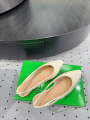 BOTTEGA VENETA 26S SLINGBACK FLATS IN LIGHT BEIGE CALFSKIN