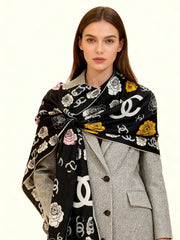 CHANEL 25S SCARF 140 CM IN CASHMERE AND SILK 943336
