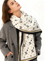 CHANEL 25S SCARF 140 CM IN CASHMERE AND SILK 943339