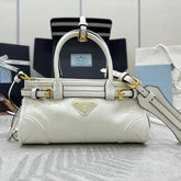 PRADA 25S BONNIE MINI HANDBAG 23 IN WHITE CALFSKIN GOLD HARDWARE