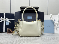 PRADA 25S SMALL BAG 23 IN IVORY CALFSKIN GOLD HARDWRE