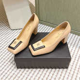 CHANEL 25S SLINGBACK SHOES 90MM IN BEIGE CALFSKIN SQUARE TOE GOLD HARDWARE