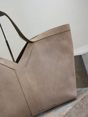 YSL 25S Y MAXI TOTE 50 IN DRY GRAIN SUEDE GOLD HARDWRE