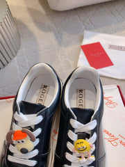 VIV' SKATE SNEAKERS IN BLACK CALFSKIN CARTOON CHARMS