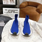 BALENCIAGA 25S SPEED TRAINER SNEAKERS 55 MM IN BLUE KNIT