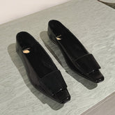 BALLERINA FLATS IN BLACK PATENT CALFSKIN
