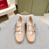 TRÈS VIVIER MARY JANE DOUBLE-STRAP IN NUDE SILK